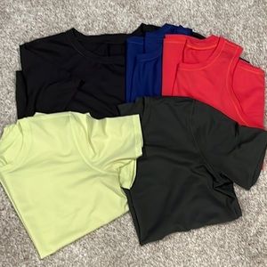LOT of 5 LuLuLemon Tops.  3 T-Shirts and 2 tanks.